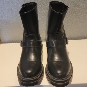 Steve Madden Black Leather Combat Boots